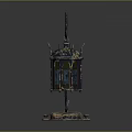 Ancient Bronze Changxin Palace Lantern With Ornate Carvings And Decorative Stand