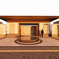 New Chinese Style Gate Community Gate Landscape 3d model