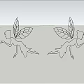 Fairy Shaped Decorative Lights with Wing Design Illuminated in Night Sky
