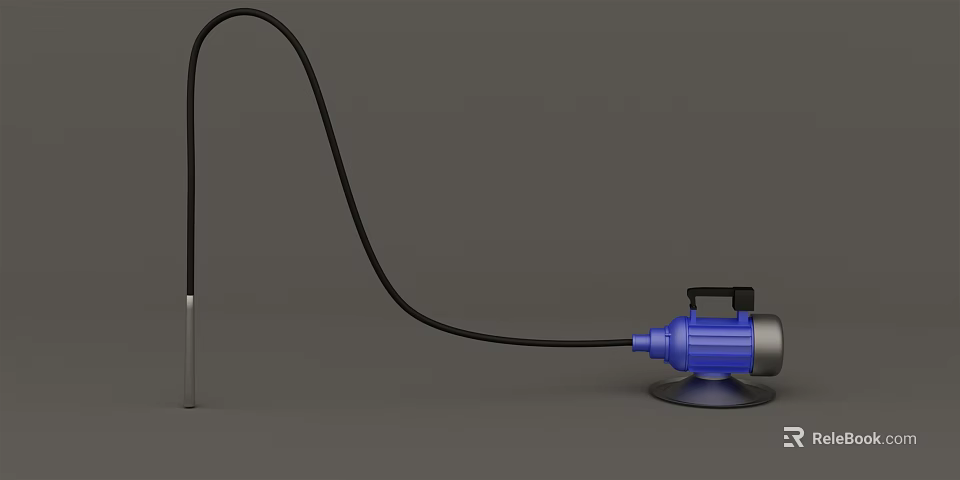 Industrial Equipment With Blue Body Long Flexible Hose And Stable Base 3d model 