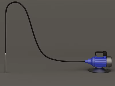 Industrial Equipment With Blue Body Long Flexible Hose And Stable Base 3d model