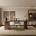 New Chinese Zen Tea Room Tea Table Multi-function Room 3d model