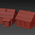 Two Wooden Houses With Metal Roofs Wooden Siding And Windows