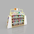 Multi Layer Colorful Retail Display Shelves for Store Merchandise Snacks 3d model
