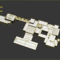 3D Architectural Layout With Pool Bar Area And Modern Geometric Structures
