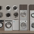Various Washing Machines In Different Styles And Colors Including Wall Mounted And Freestanding