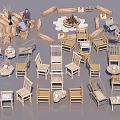 Natural Wooden Table And Chair Sets With Various Designs For Living Spaces