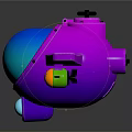 Purple Water Submarine With Blue Transparent Dome And Colorful Modern Design