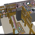 Shopping Mall Kids Play Area Store With Pink Yellow Decor Slides Climbing Structures