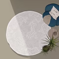 Modern Round Carpet Single Sofa Decorative Ornaments 3d model