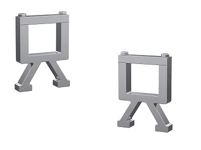 Gray Modern Two Piece Decorative Ornament Set with Frame Design and Stand Structure for Home 3d model