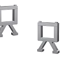 Gray Modern Two Piece Decorative Ornament Set with Frame Design and Stand Structure for Home