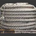 Natural Thick Coiled Rope On Wooden Base With Neatly Wound Design