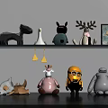 Cute Stuffed Dolls With Various Animal And Cartoon Character Designs Displayed On Shelves