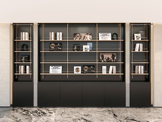 Modern Light Luxury Bookcase 3d model