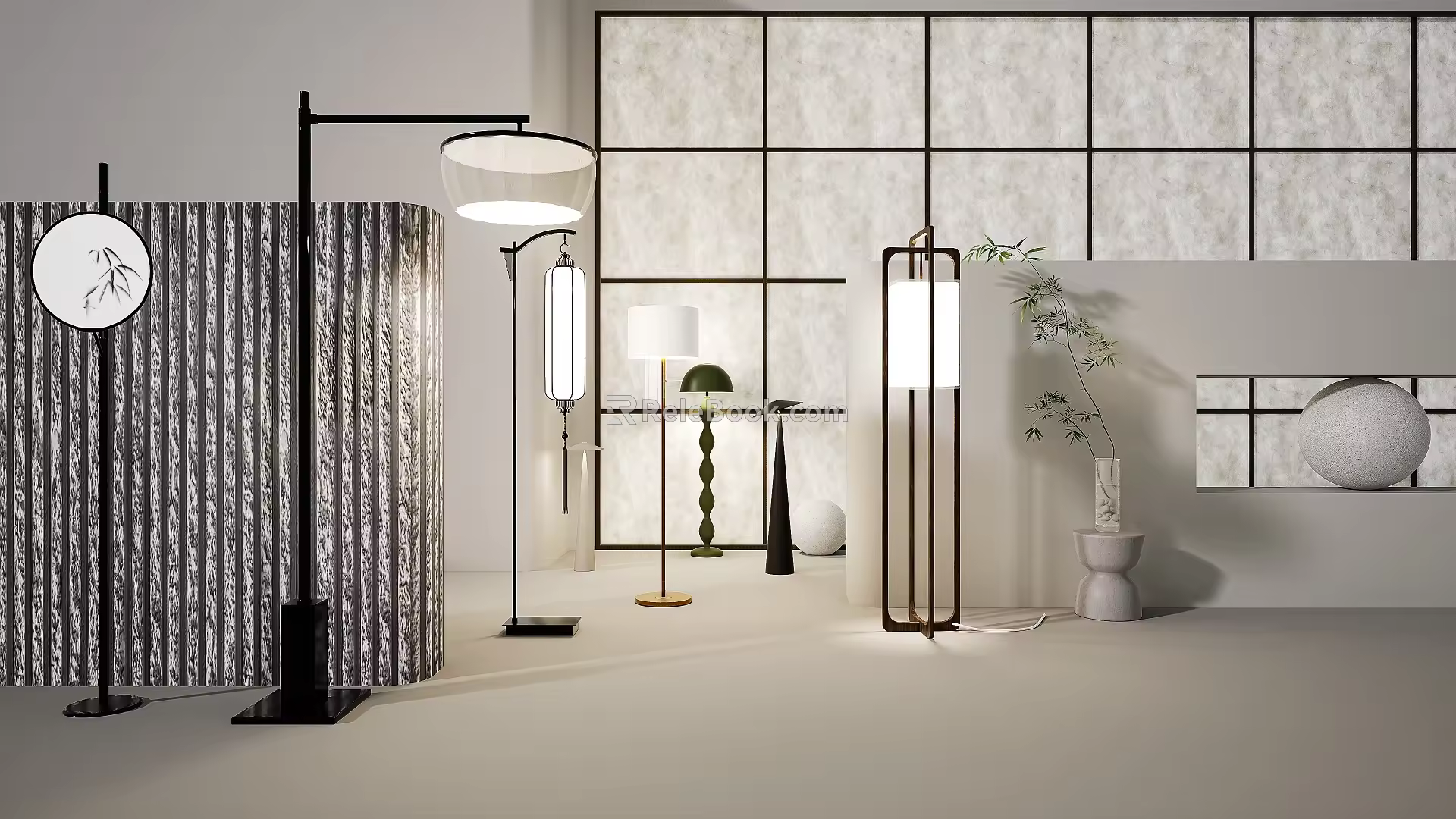 Chinese floor lamp Minimalist floor lamp Decorative floor lamp 3d model