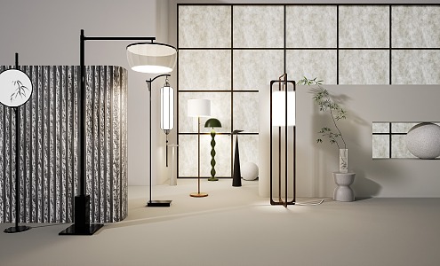 Chinese floor lamp Minimalist floor lamp Decorative floor lamp 3d model