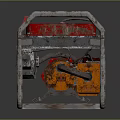 Portable Power Generator With Red Top Orange Engine And Metal Frame Structure