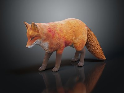 Modern fox red fox cartoon fox 3d model