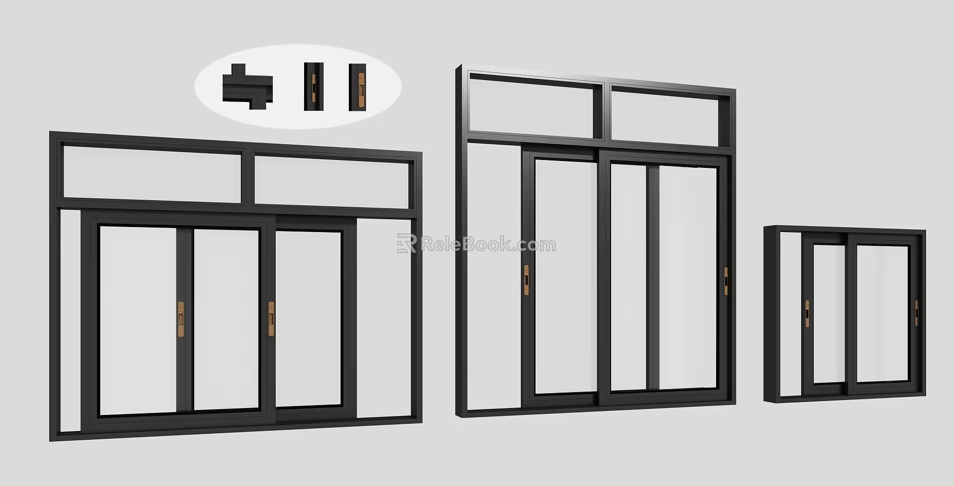 Modern sliding window 3d model