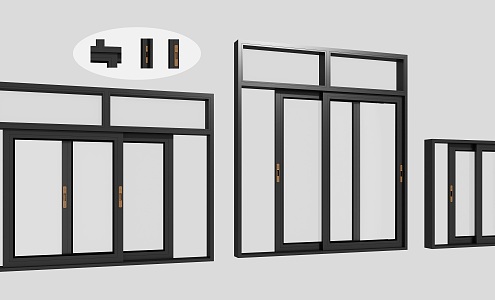 Modern sliding window 3d model