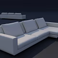 Modern White Upholstered Sectional Sofa With L Shape Design And Comfortable Cushions 3d model