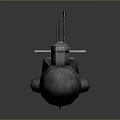 Gray Military Submarine 3D Model With Detailed Conning Tower And Hull Design