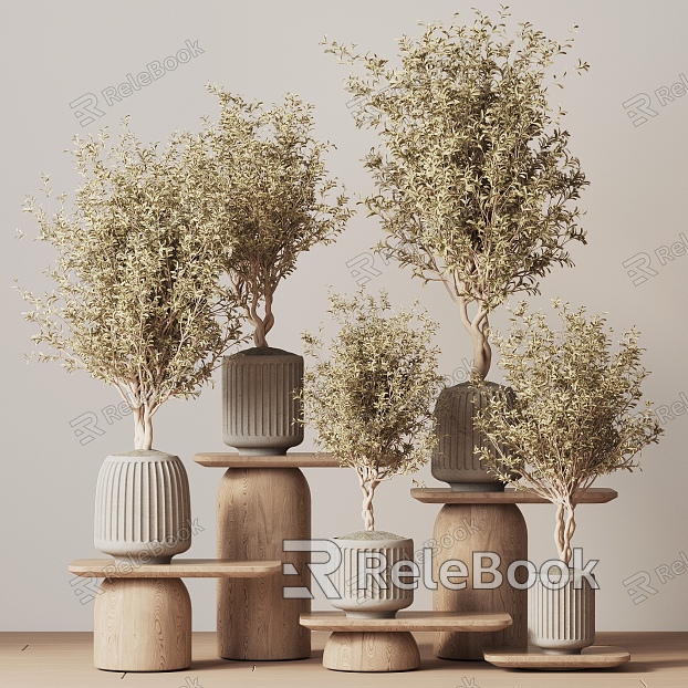 green plant potted plant green plant potted plant model