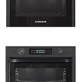 Samsung Black Modern Kitchen Appliances With Gas Stove Range Hood Oven And Refrigerator
