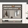 Wardrobe Open Cabinet Dressing Table Integrated Cabinet Combination 3d model
