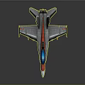 Military Fighter Jet With Modern Design Red Gray Blue Color Scheme And Missiles On Wings