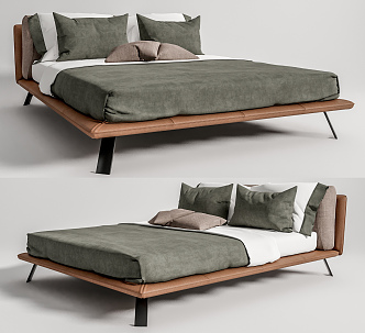 Modern Double Bed 3d model