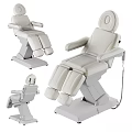 White And Blue Medical Equipment Set With Treatment Bed Cabinet Sink Trolley And Chairs