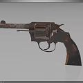 Vintage Revolver With Wooden Grip Classic Metal Body And Retro Design
