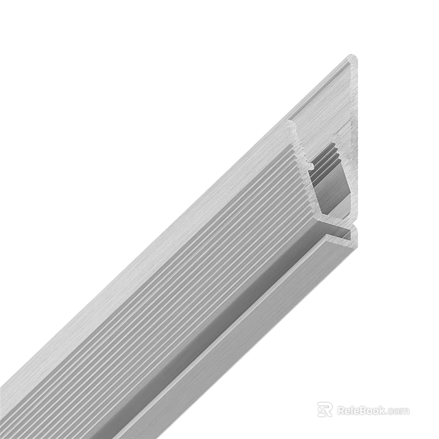 Durable Aluminum Hardware Tool Metal Profile With Ribbed Surface For Structural Applications 3d model