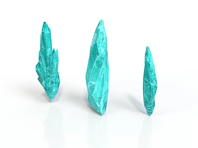 Blue Green Decorative Crystal Spikes As Stylish Home Living Items 3d model