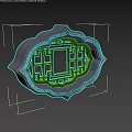new chinese style wall window 3d model