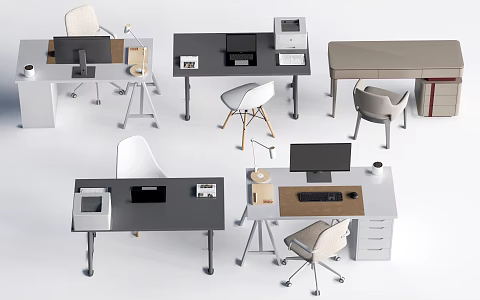 Modern Desk and Chair Desk and Chair Combination Desk and Chair Office Desk and Chair 3d model