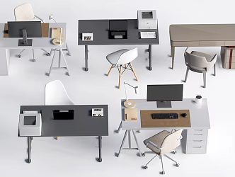 Modern Desk and Chair Desk and Chair Combination Desk and Chair Office Desk and Chair 3d model