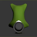 Green Anthropomorphic Character with Top Hat Mustache Bow Tie and Slender Body