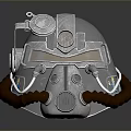 Metallic Tactical Weapon Helmet With Top Device Transparent Visor Communication Device And Brown Hose