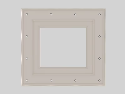 Square Light Colored Ceiling Design with Frame and Decorative Studs Details 3d model