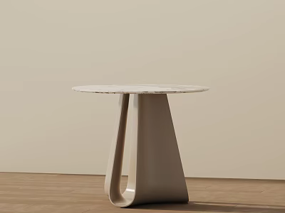 Modern Side Table with White Marble Top and Unique Geometric Metal Base Design 3d model