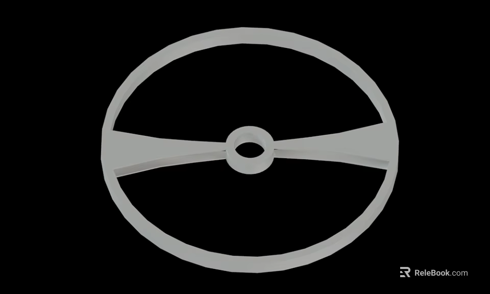 Minimal Black And White Circular Wheel Object With Central Hole And Spokes 3d model 