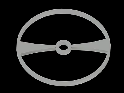 Minimal Black And White Circular Wheel Object With Central Hole And Spokes 3d model