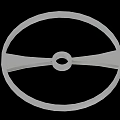 Minimal Black And White Circular Wheel Object With Central Hole And Spokes