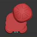 Red Crab Character Shaped Plate With Lid And White Googly Eyes Design