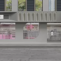 Sleek Modern Women Clothing Store Exterior With Large Glass Display Windows And Fashion Mannequins