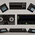 Professional Entertainment Electronics Featuring DJ Controllers Mixers And Audio Effect Panels 3d model