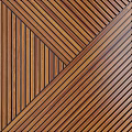 Wooden Wall Design Featuring Interlocking Slats And Geometric Striped Pattern